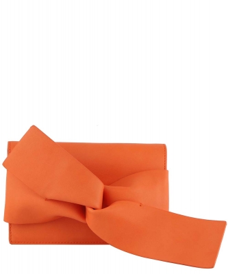 Bow Accent Clutch Crossbody Bag CL-0132 ORANGE